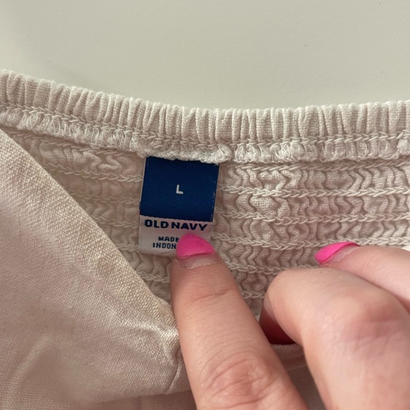 Old Navy Light Beige Camisole Crop Top Linen Blend - Picture 3 of 4